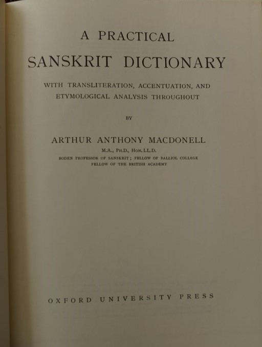 A practical Sanskrit dictionay