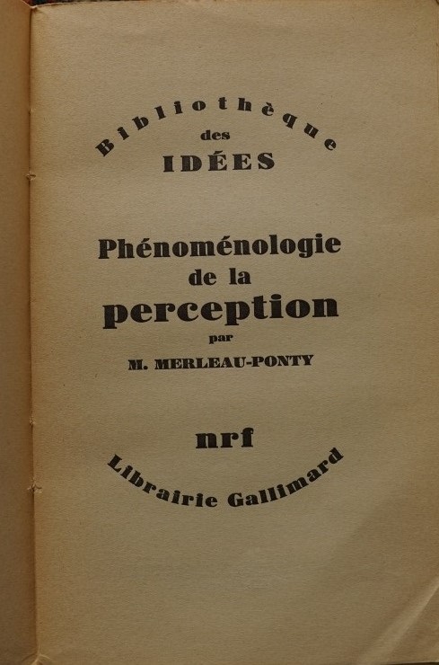 Phénoménologie de la Perception