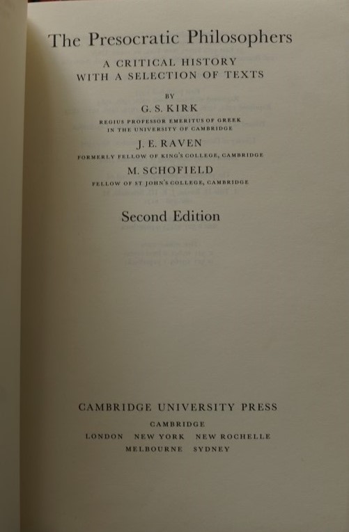 The Presocratic Philosophers