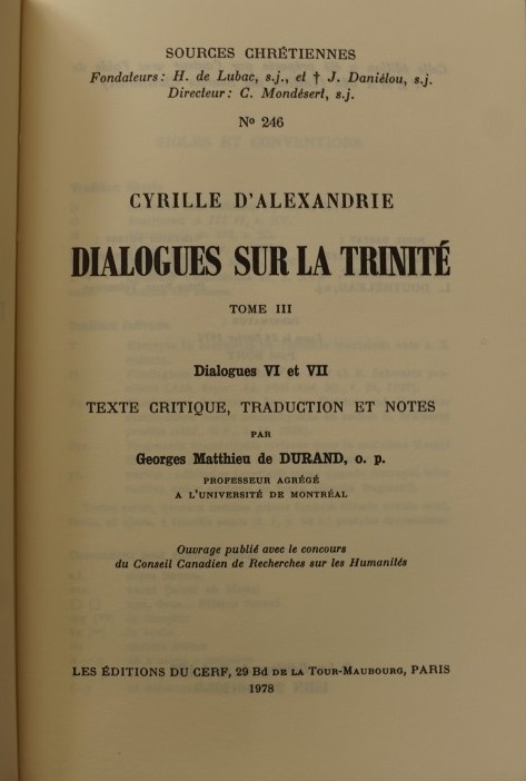 Dialogues sur la Trinité 