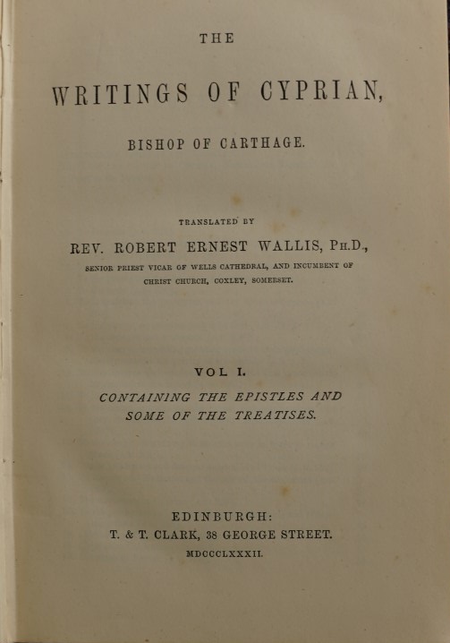 The Writings of Cyprian, Bishop of Carthage