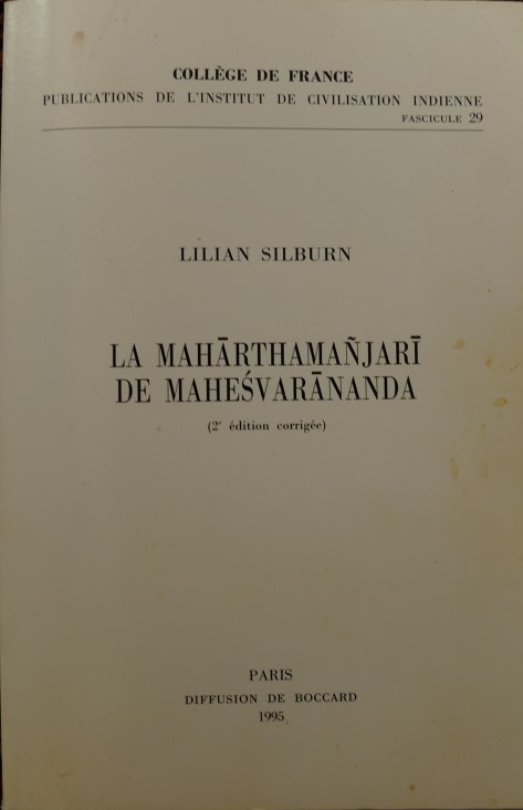 La Maharthamanjari de Maheshvarananda