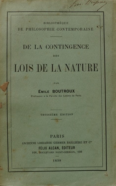 Dela Contingence des Lois de la Nature