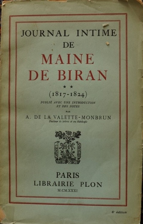 Journal Intime de Maine de Biran (1817-1824)
