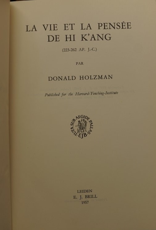 La Vie et la Pensée de Hi K`ang (223-262 AP. J.-C.)