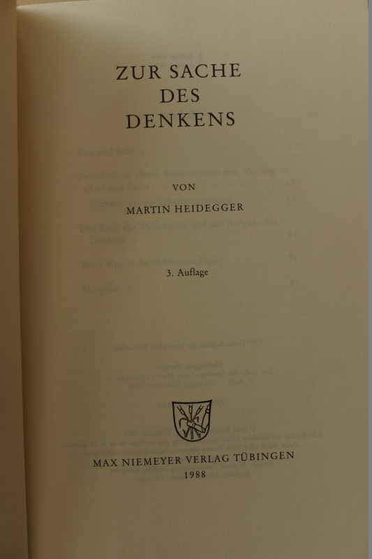 Zur Sache des Denkens