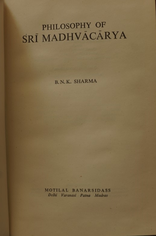 The Philosophy of Sri Madvacarya