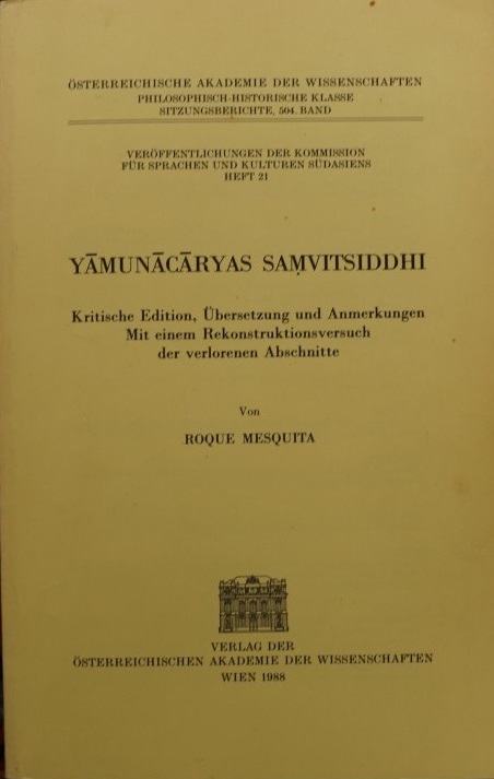 Yumunacaryas Samvitsiddhi