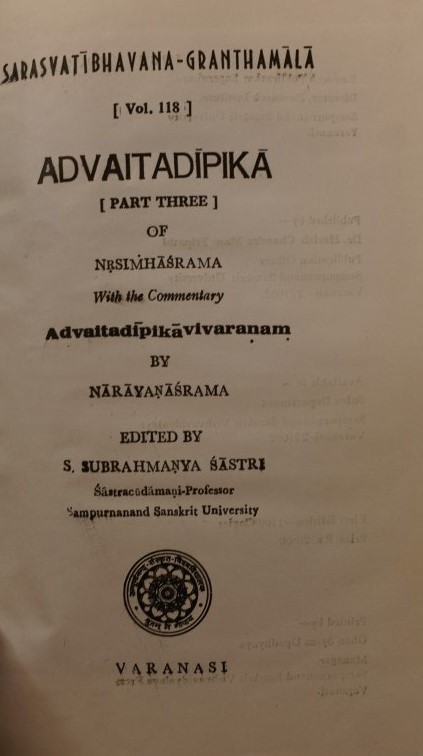 Advaitdipika (part three) of Nrsimhasrama