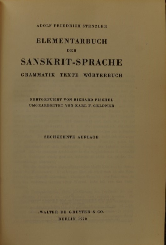 Elementarbuch der Sanskrit-Sprache 16.Auflage