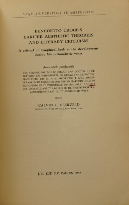 Benedetto Croce's Earlier Aesthetic Theories and Literary Criticism