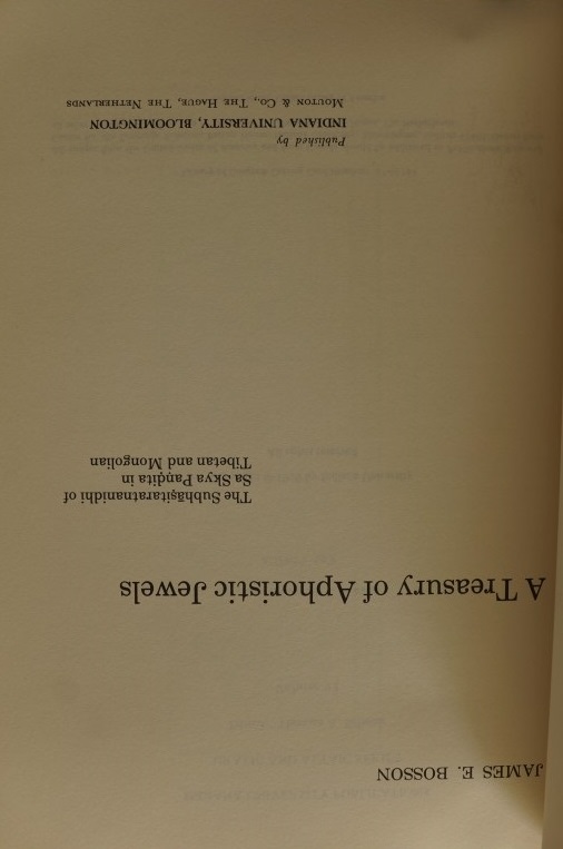 A Treasury of Aphoristic Jewels - The Subhasitaratnanidhi of Sa Skya Pandita in Tibetan and Mongolian