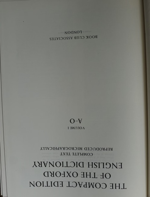 The Compact Edition of the Oxford Englisch Dictionary
