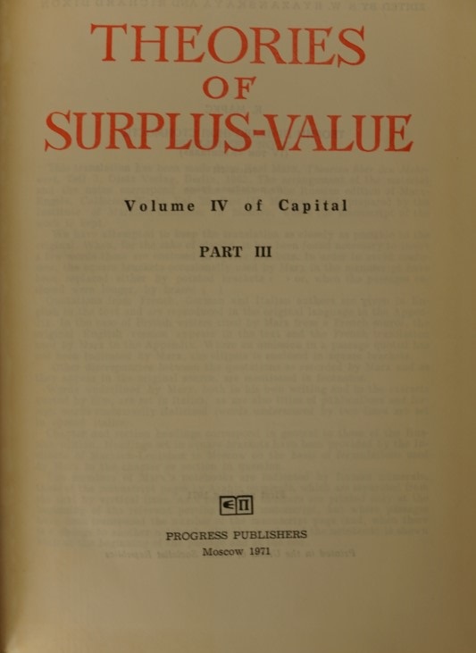 Theories of Surplus-Value - Volume IV of Capital - Part III