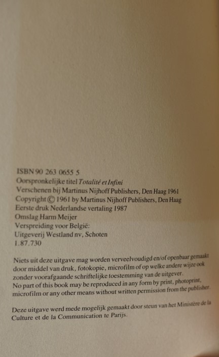 De totaliteit en het Oneindige - Essay over exterioriteit