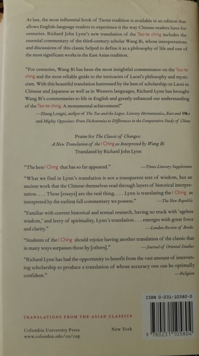 Tao-te ching of Laozi as interpretated by Wang Bi