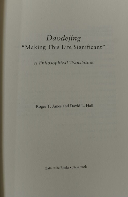 Dao de Jing - Making his life Significant