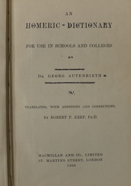 An Homeric Dictionary 