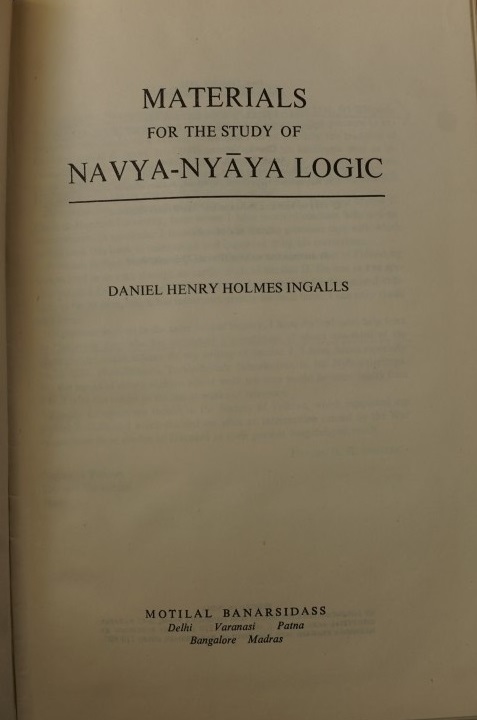 Materials for the Study of Navya-Nyaya Logic