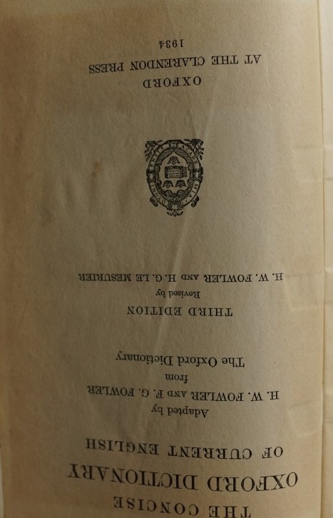 The Consise Oxford dictionary of current Englisch