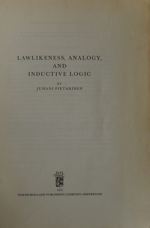 Lawlikeness, Analogy and Inductive Logic