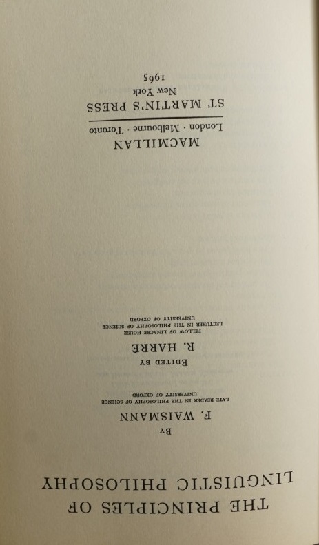 The Principles of Linguistic Philosophy