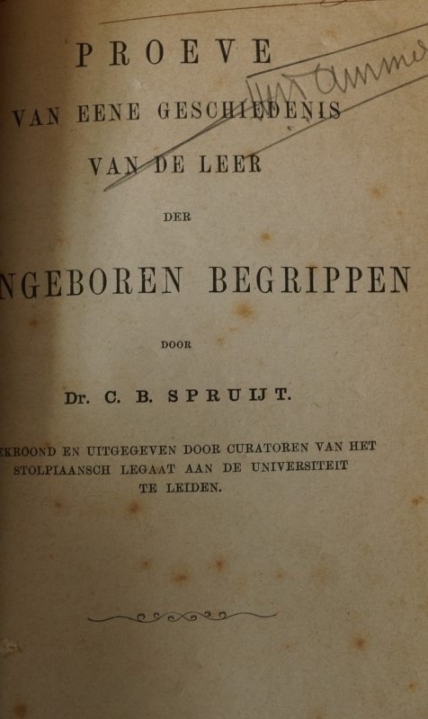 Proeve van eene geschiedenis van de leer der Geboren Begrippen