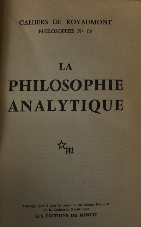 La Philosophie Analytique