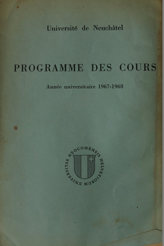 Programme des Cours