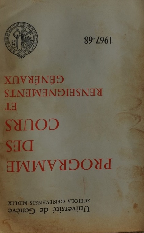 Programme des Cours et Renseignements Généraux
