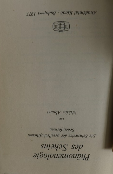 Phänomenologie des Scheins