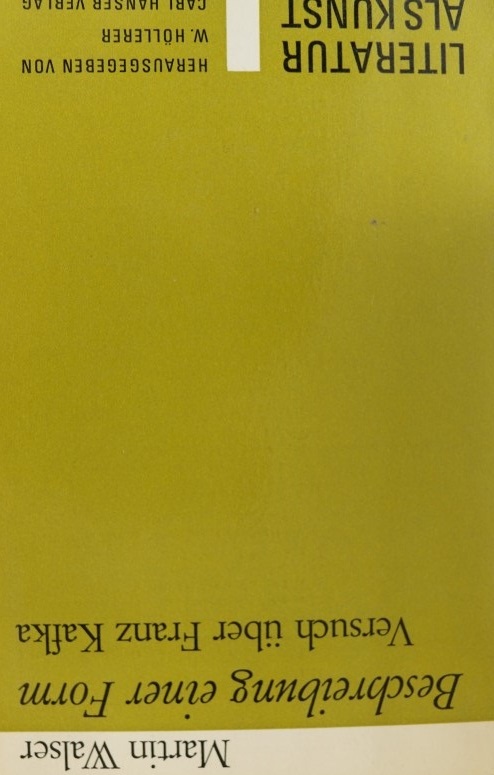 Beschreibung einer Form Versüch über Franz Kafka