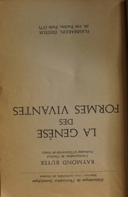 La Genèse des formes vivantes