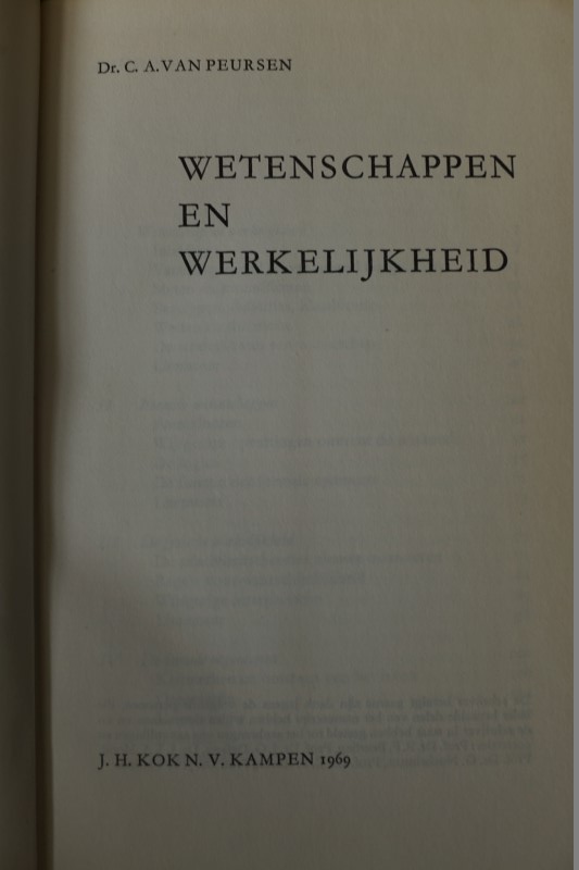 Wettenschappen en Werkelijkheid