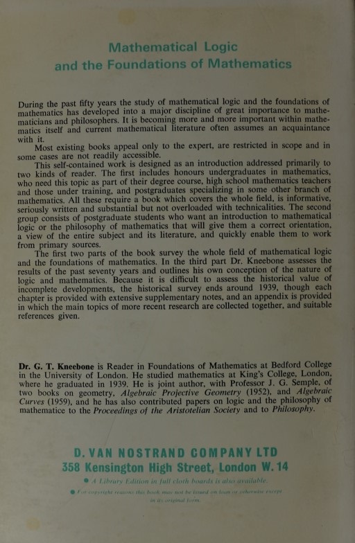 Mathematical Logic and the foundations of mathematics