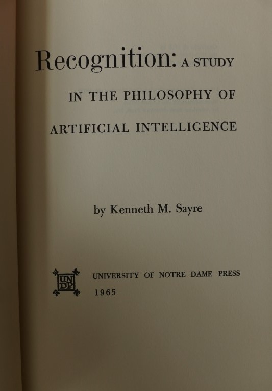 Recognition: a study in the philosophy of artificial intelligence