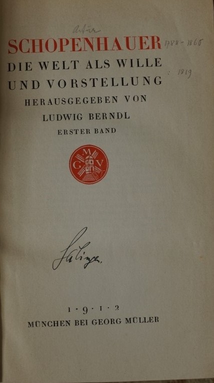 Die Welt als Wille und Vorstellung
