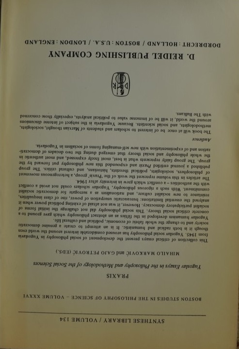 Praxis - Yugoslav Essays in the Philosophy