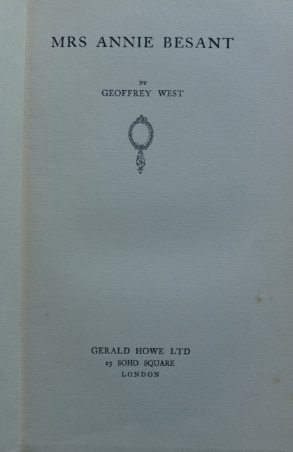 Mrs Annie Besant