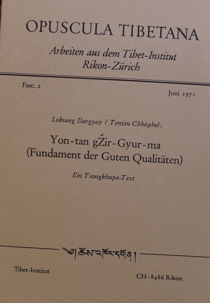 Opuscula Tibetana - Fasc. 2  - Juni 1971
