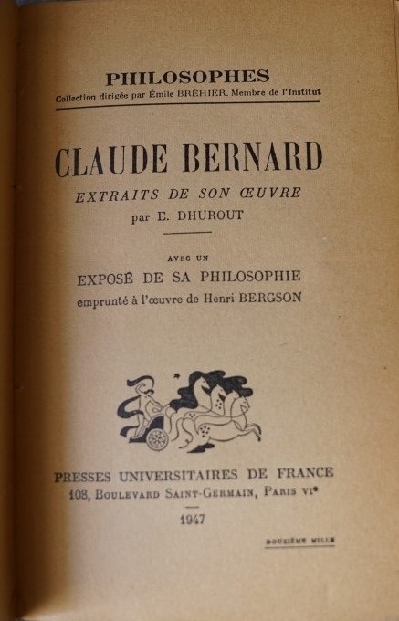 Claude Bernard - Sa vie - Son oeuvre - Sa philosophie