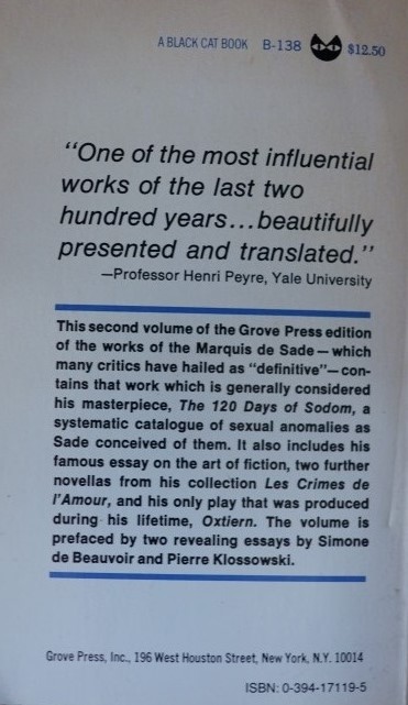 The Marquis de Sade - The 120 days of Sodom and other writings