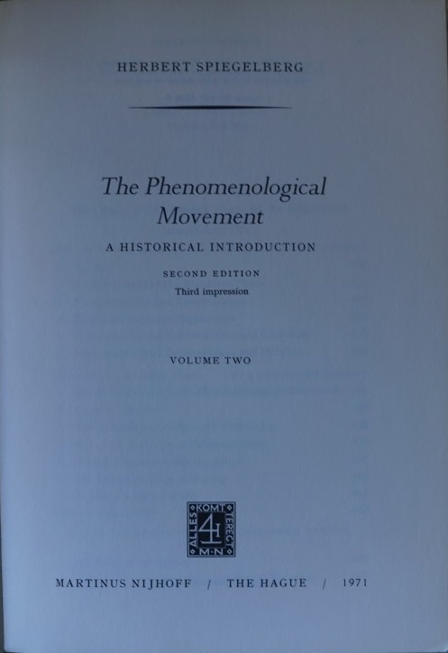 The Phenomenological Movement