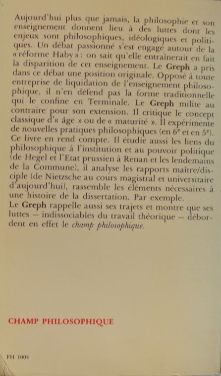Qui a Peur de la Philosophie