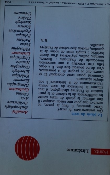 La plaisir du texte