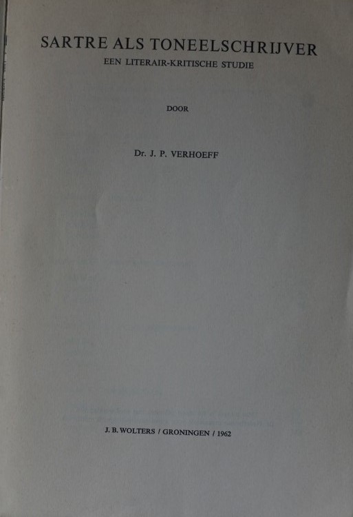 Sartre als Toneelschrijver