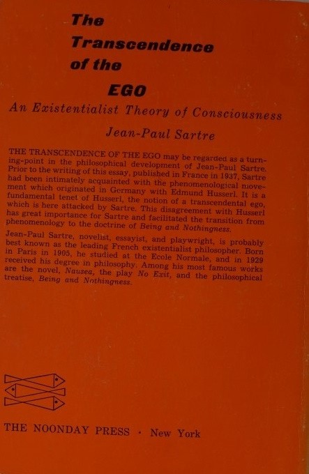 The Transcedence of the Ego