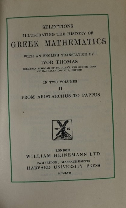 Greek Mathematics 