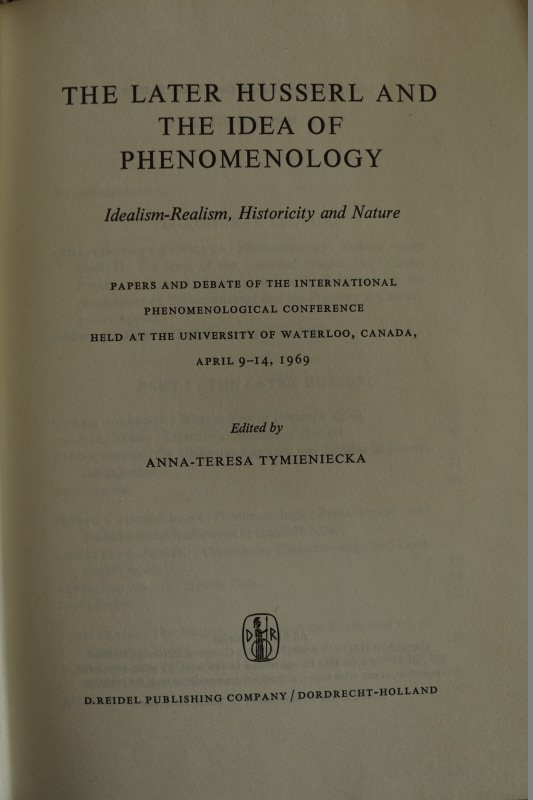 The later Husserl and the idea of Phenomenology