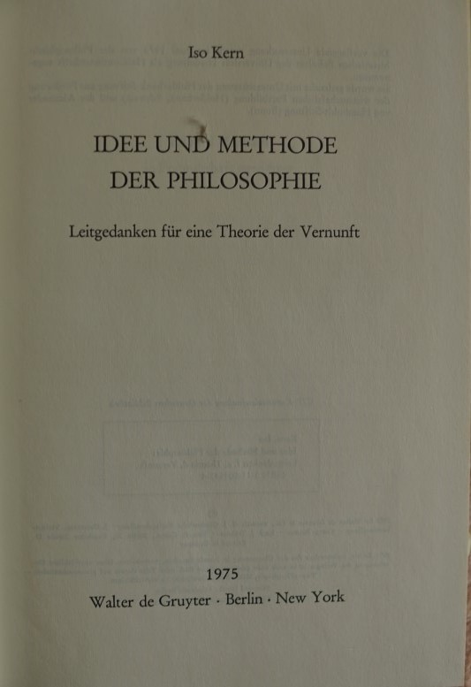 Idee un Methode der Philosophie